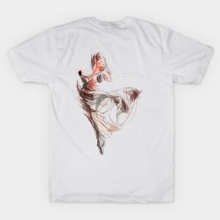 Ballerina Dancer Drawing T-Shirt